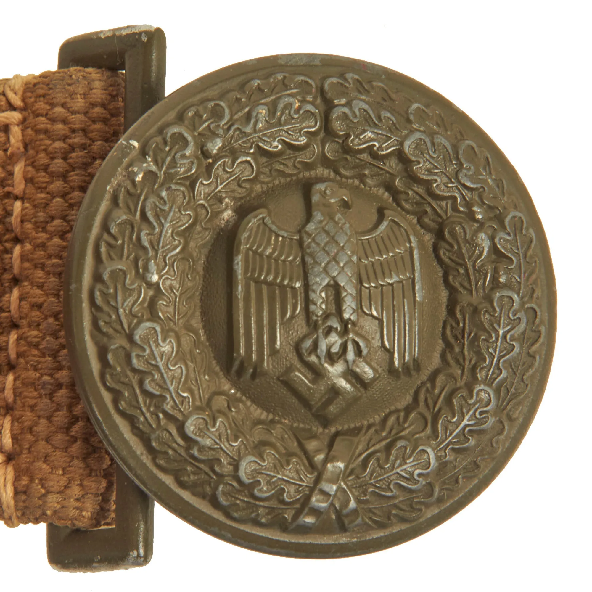 Original German WWII Rare Heer Army Officer's Tropical Afrikakorps DAK Web Belt with Buckle