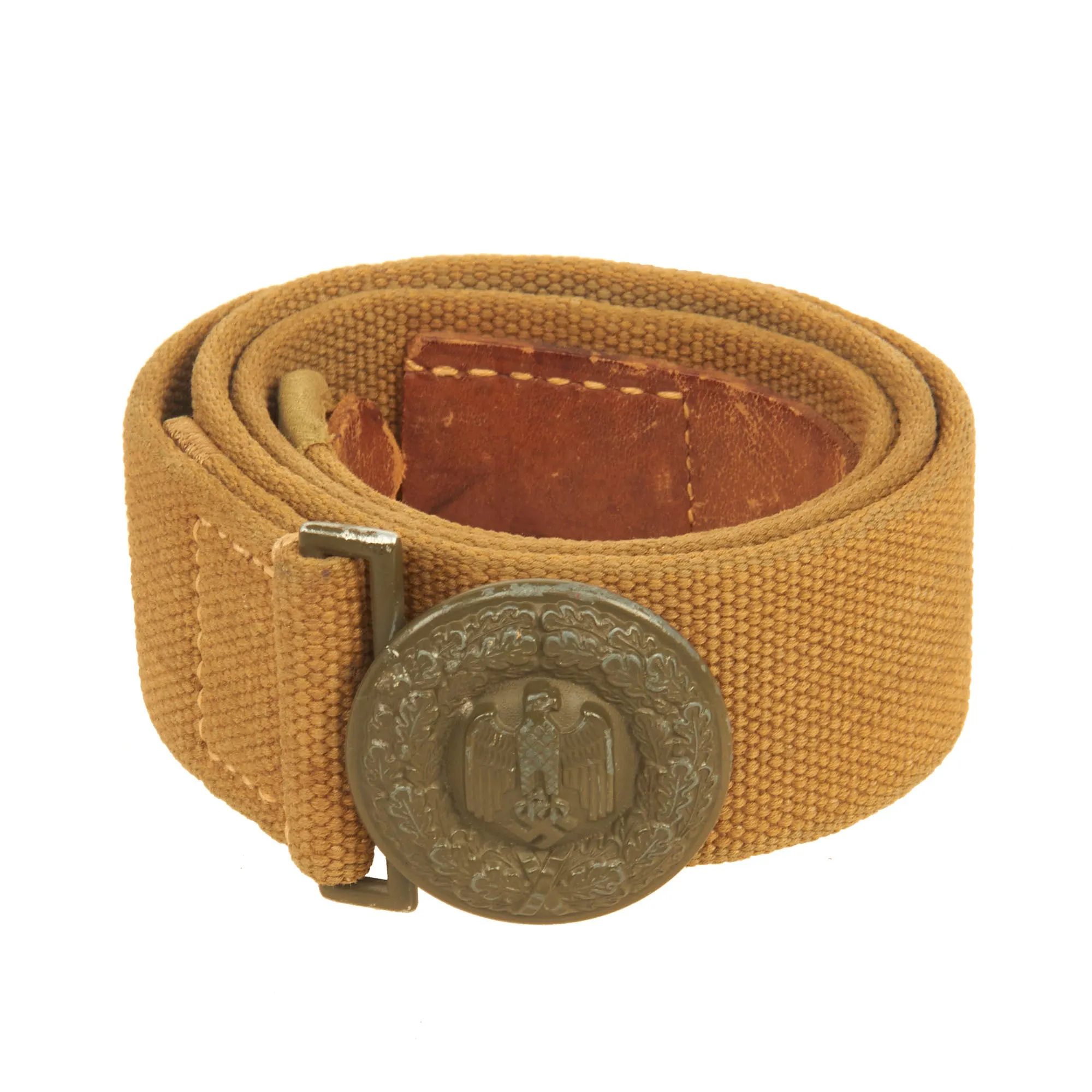 Original German WWII Rare Heer Army Officer's Tropical Afrikakorps DAK Web Belt with Buckle