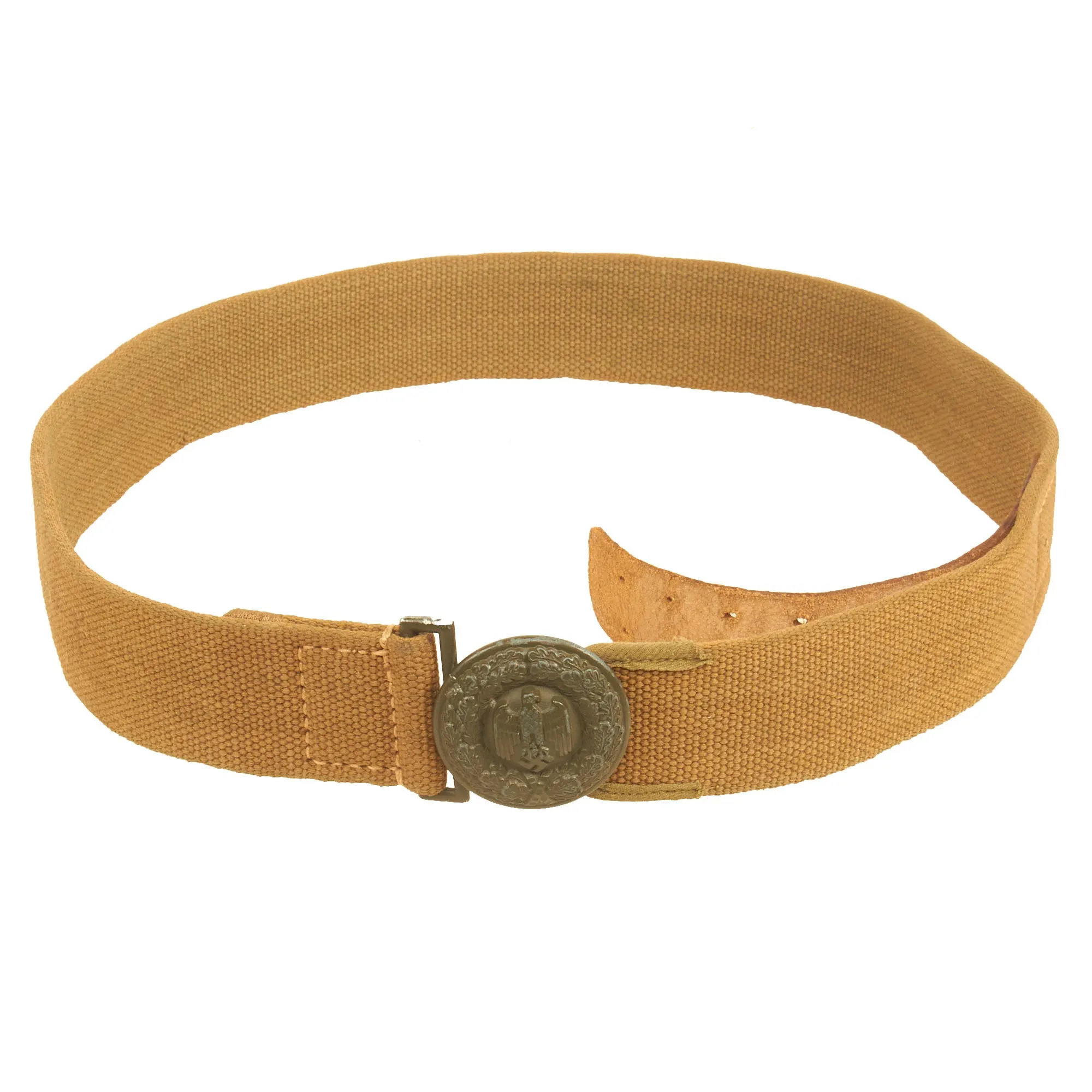 Original German WWII Rare Heer Army Officer's Tropical Afrikakorps DAK Web Belt with Buckle