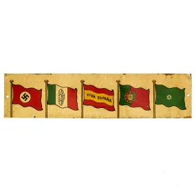 Original Spanish 1939 Spanish Civil War “Viva España” Nationalist Victory Metal Sign - Guerra Civil Española - 15 ½” x 3 ½”