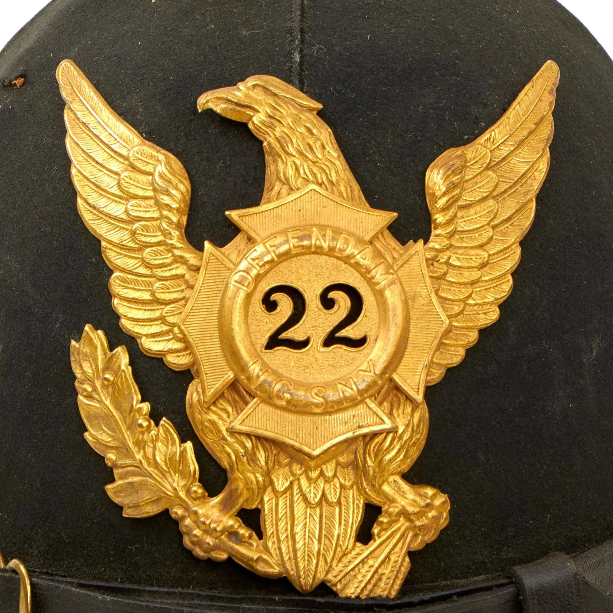 Original U.S. 22nd New York State National Guard Model 1881 Infantry Dress Spiked Pith Helmet by Ridabock & Co.