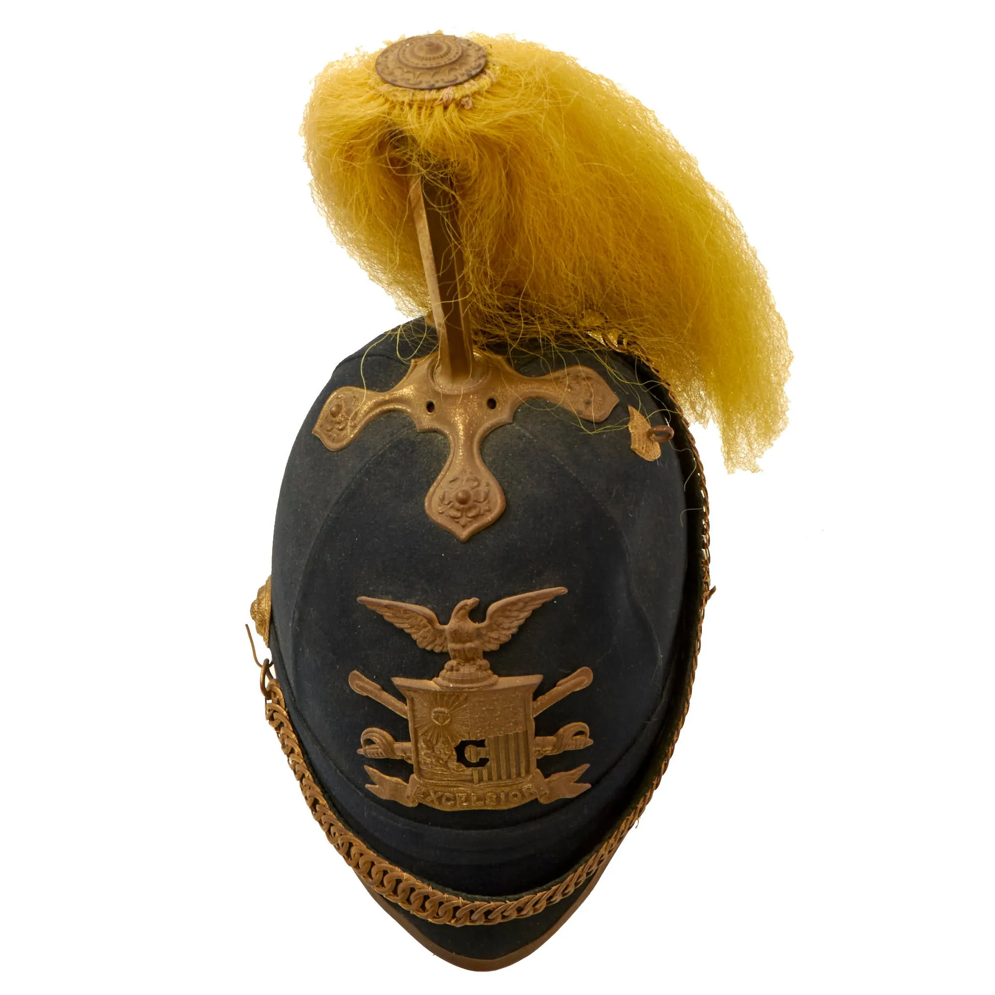 Original U.S. Indian Wars 1881 Model New York Cavalry Regiment Dress Helmet With Plume - Size 6⅞