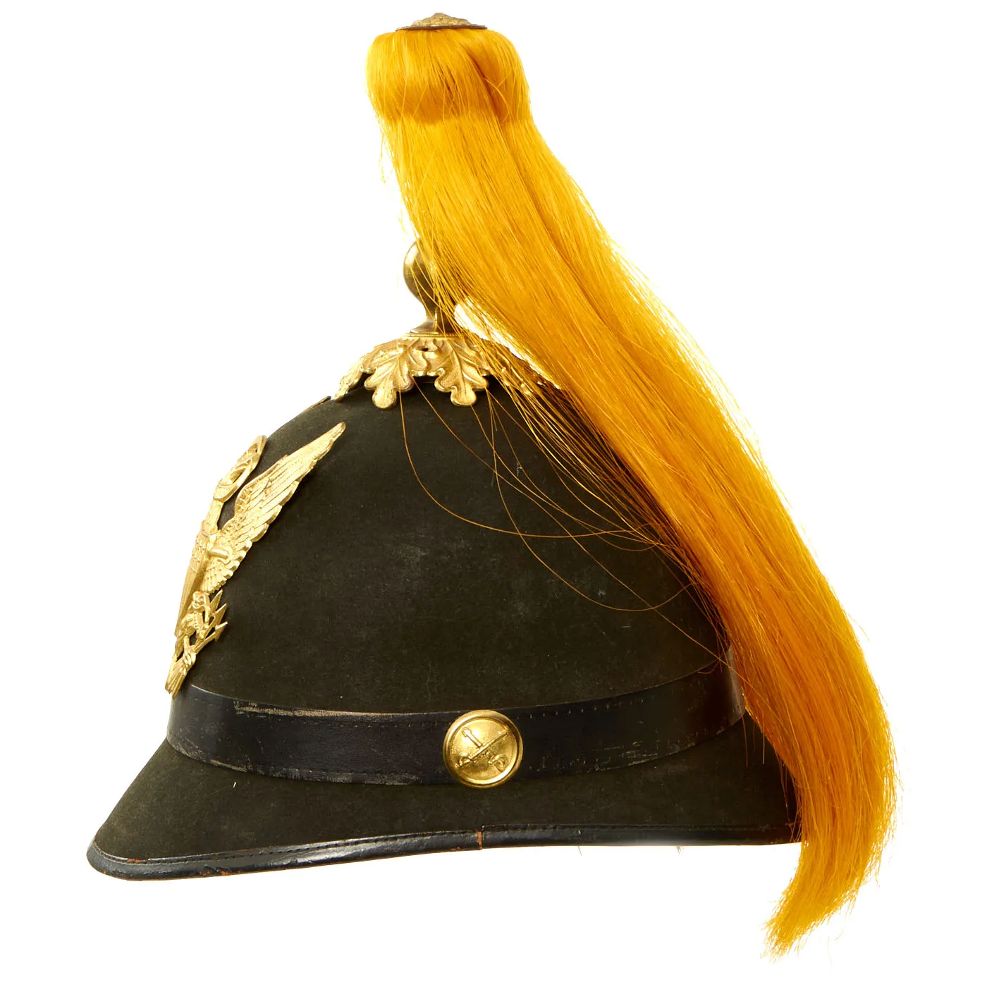 Original U.S. Indian Wars Cavalry M-1881 Blue Cloth Spiked Pith Helmet With Plume by United Hatters of North America