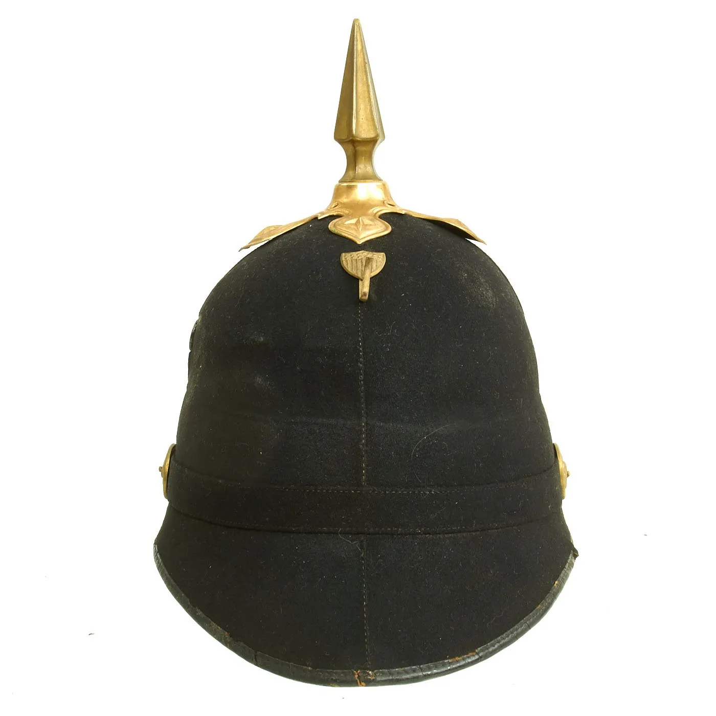 Original U.S. Marine Corps Model 1892 Officer's Dress Spiked Helmet with Brass Ring Chin Strap