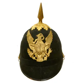 Original U.S. Model 1881 “1st Infantry Company C” Officer’s Dress Spiked Pith Helmet by Ridabock & Co.