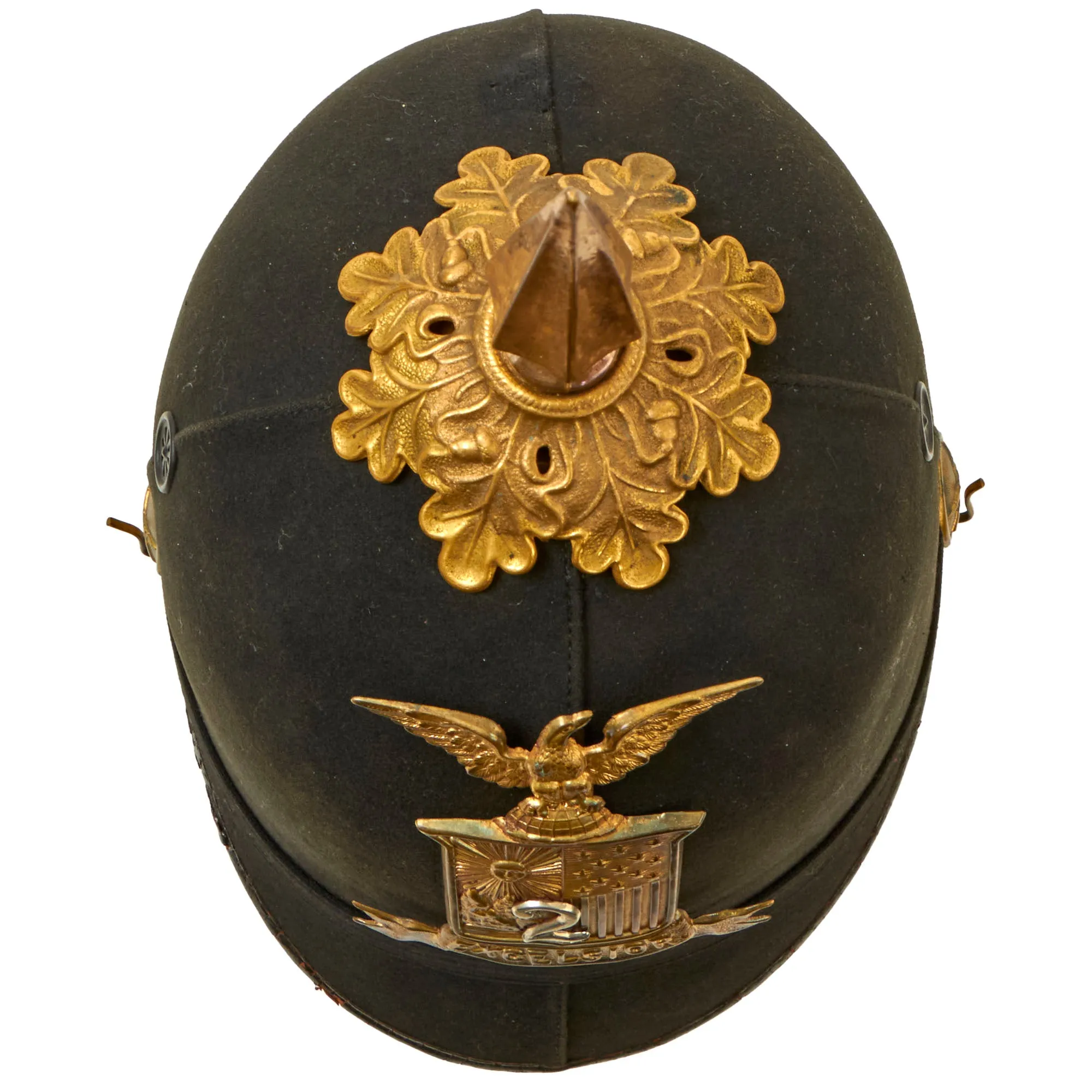 Original U.S. Model 1881 2nd New York State Militia Enlisted Dress Spiked Pith Helmet by Ridabock & Co.