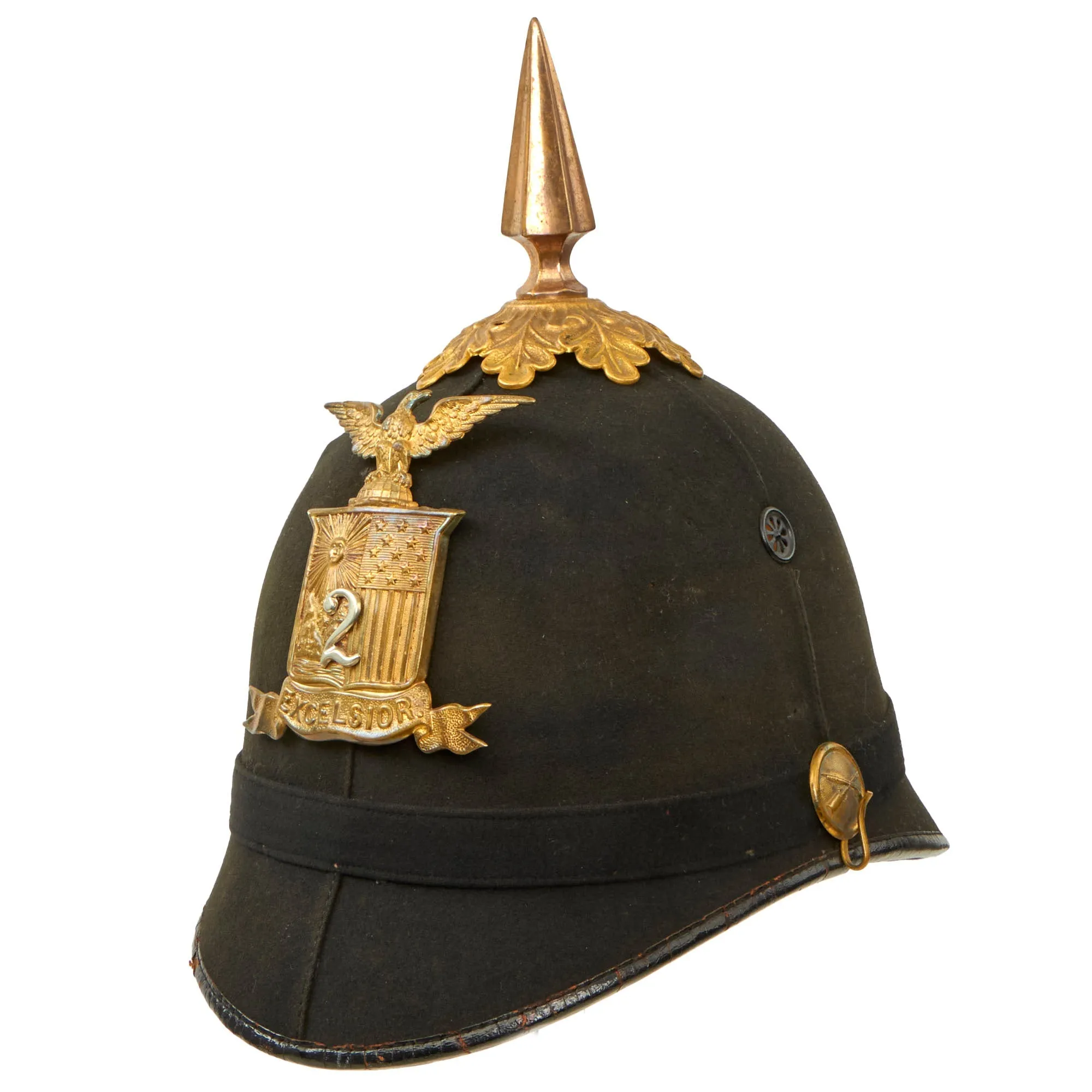 Original U.S. Model 1881 2nd New York State Militia Enlisted Dress Spiked Pith Helmet by Ridabock & Co.