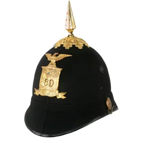 Original U.S. Model 1881 69th Infantry Regiment (New York) Enlisted Dress Spiked Pith Helmet by Ridabock & Co. - Fighting Sixty-Ninth