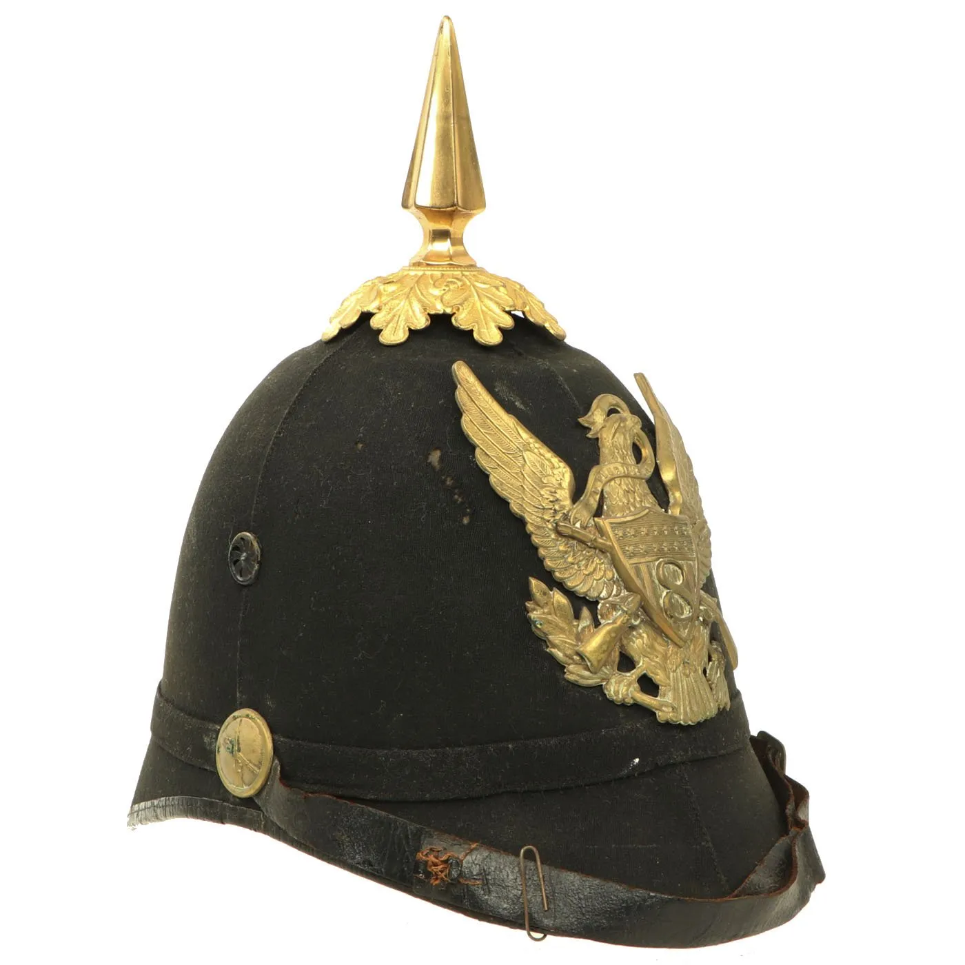 Original U.S. Model 1881 Army Infantry Enlisted Man Spiked Pith Helmet by Bent & Bush of Boston