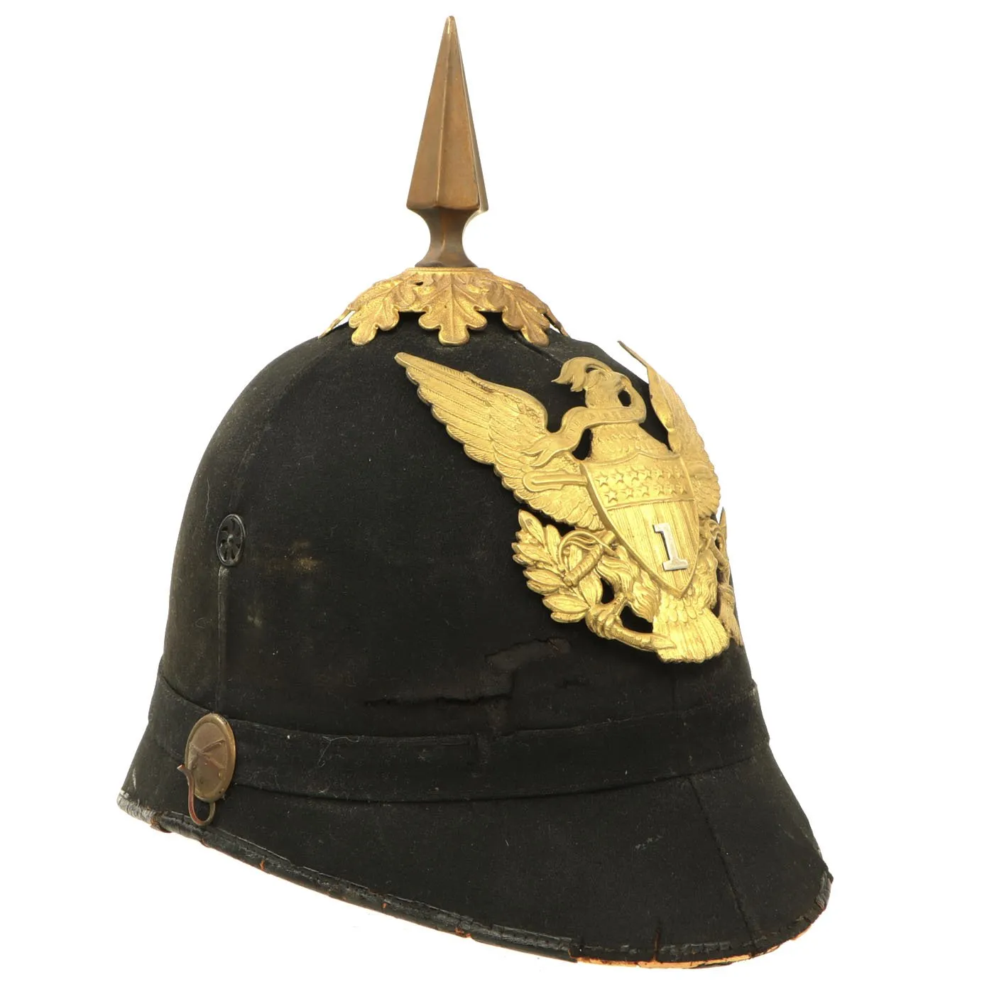 Original U.S. Model 1881 Army Officers Dress Spiked Pith Helmet by J.H. McKenney & Co. - Size 7