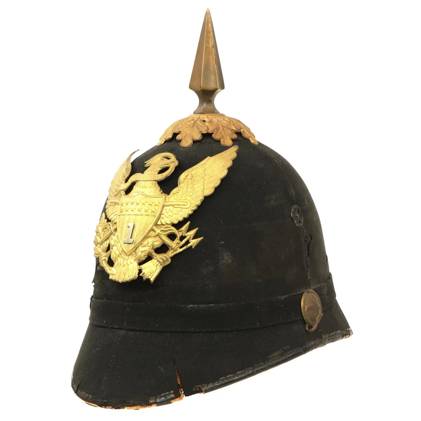 Original U.S. Model 1881 Army Officers Dress Spiked Pith Helmet by J.H. McKenney & Co. - Size 7