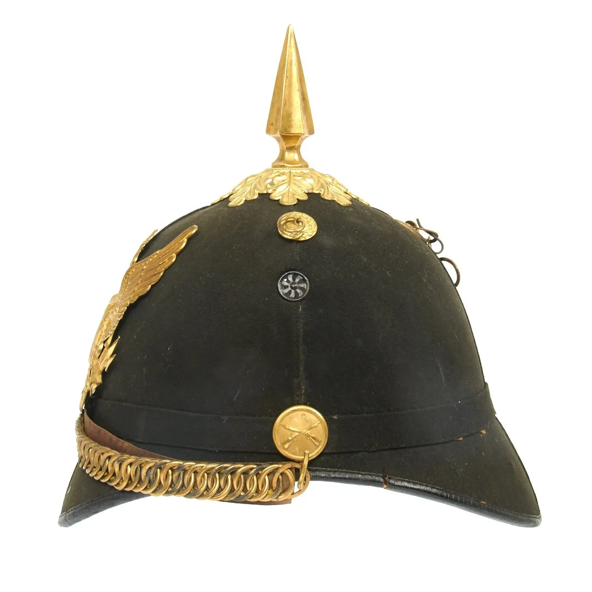 Original U.S. Model 1881 Infantry Officer's Dress Pith Helmet with Brass Ring Chin Strap