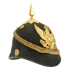 Original U.S. Model 1881 Infantry Officer's Dress Pith Helmet with Brass Ring Chin Strap