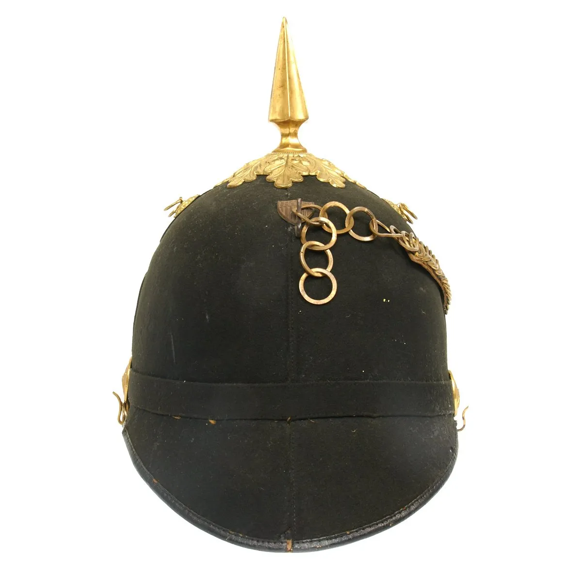 Original U.S. Model 1881 Infantry Officer's Dress Pith Helmet with Brass Ring Chin Strap