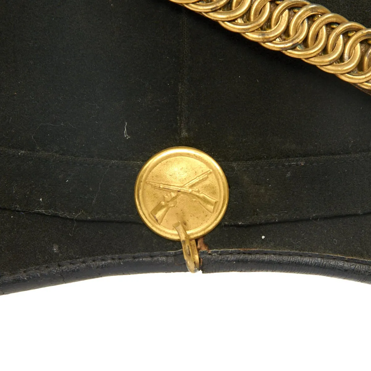 Original U.S. Model 1881 Infantry Officer's Dress Pith Helmet with Brass Ring Chin Strap