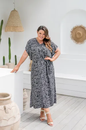 Paisley Shimmer Maxi Kaftan Dress