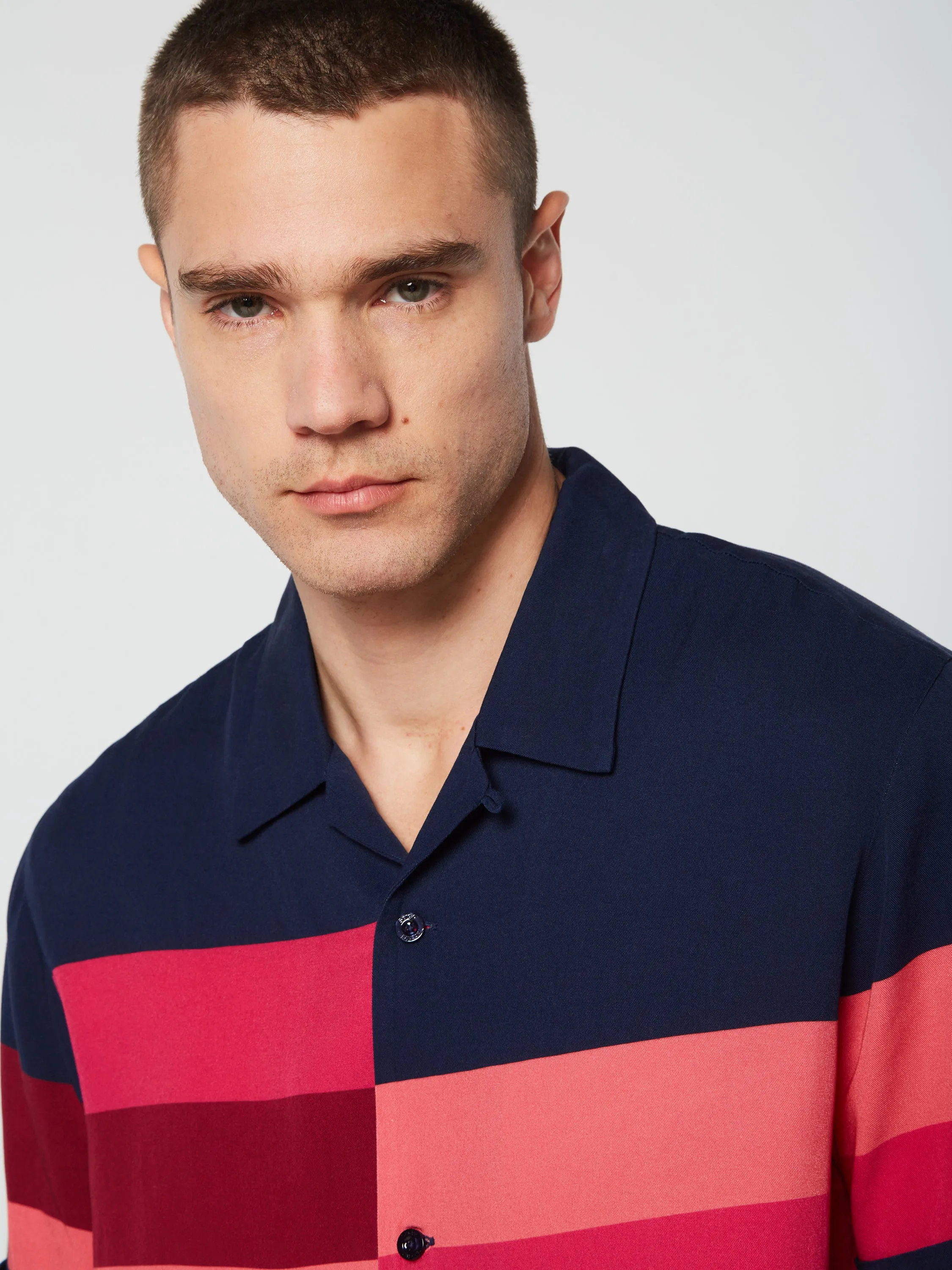 Pennellata Cabana Shirt- Maritime Blue/ Multi