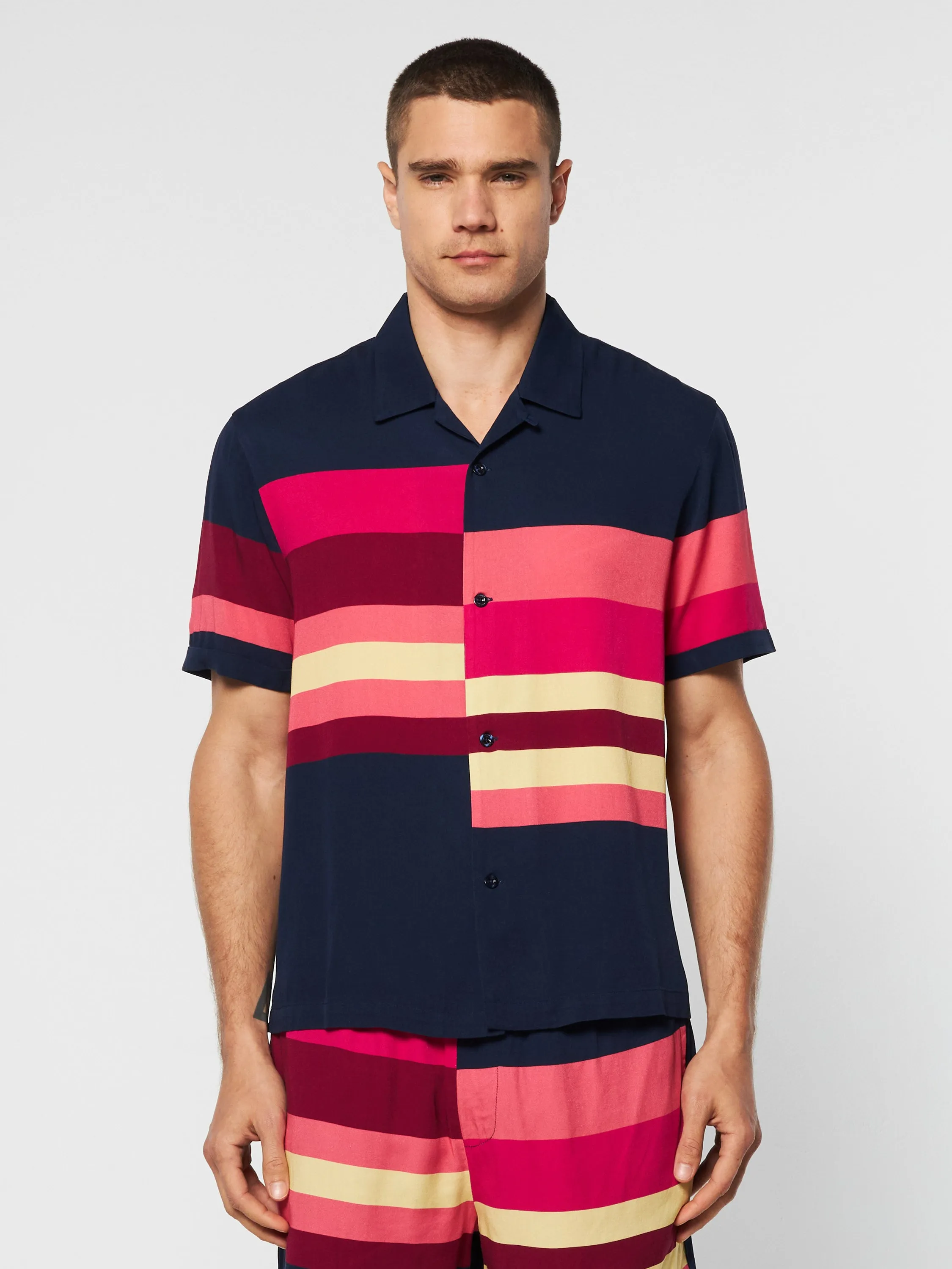 Pennellata Cabana Shirt- Maritime Blue/ Multi