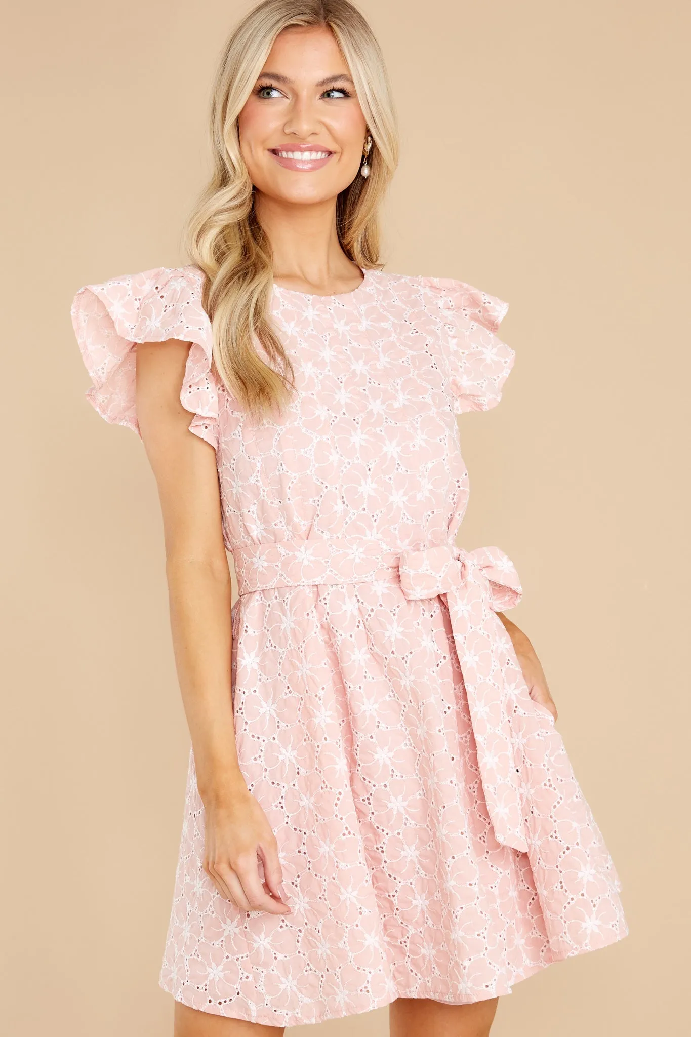 Perfect Stranger Blush Pink Floral Dress