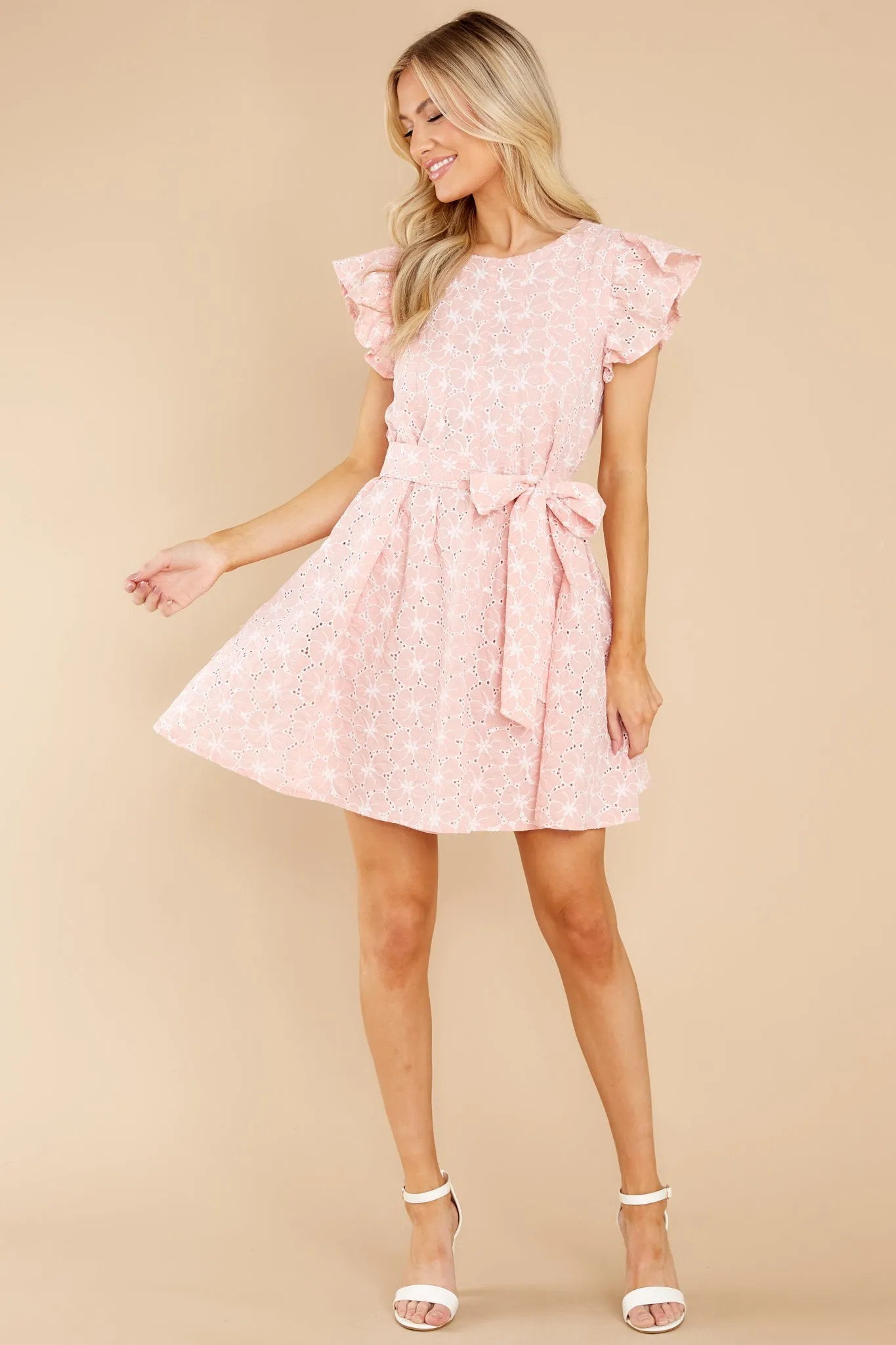 Perfect Stranger Blush Pink Floral Dress