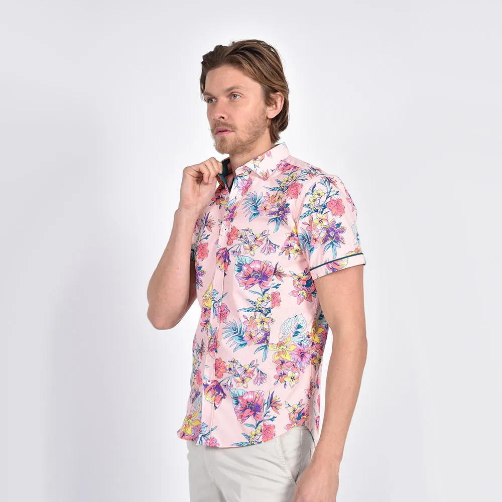 Pink Bird of Paradise Short Sleeve shirt