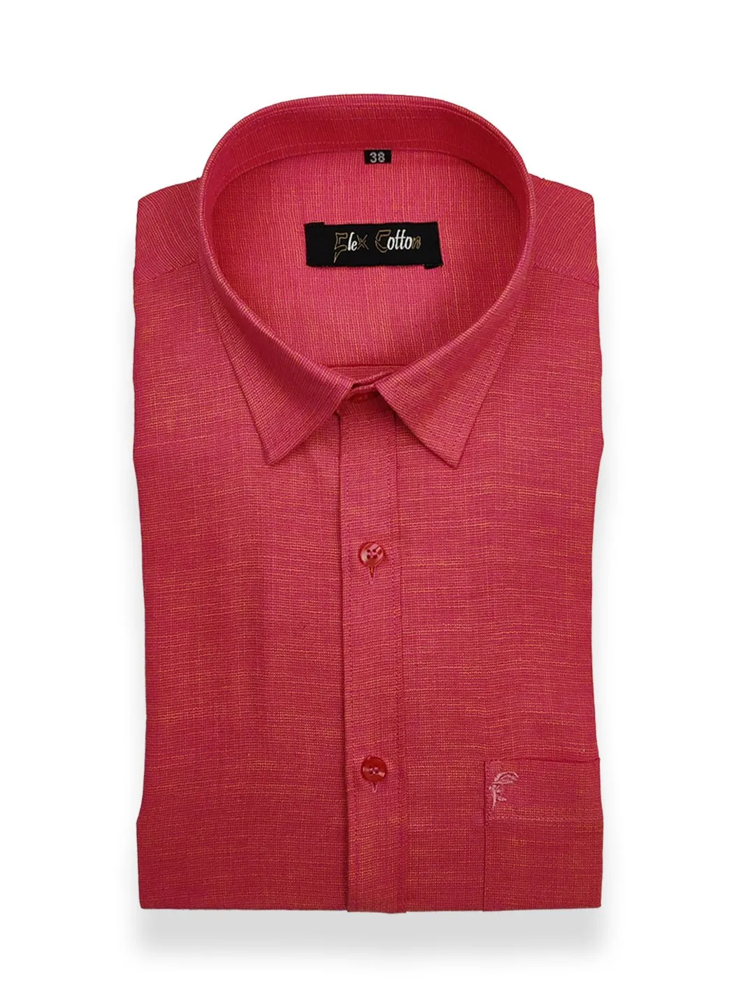 Pink Color Dual Tone Matty Cotton Shirt For Men's