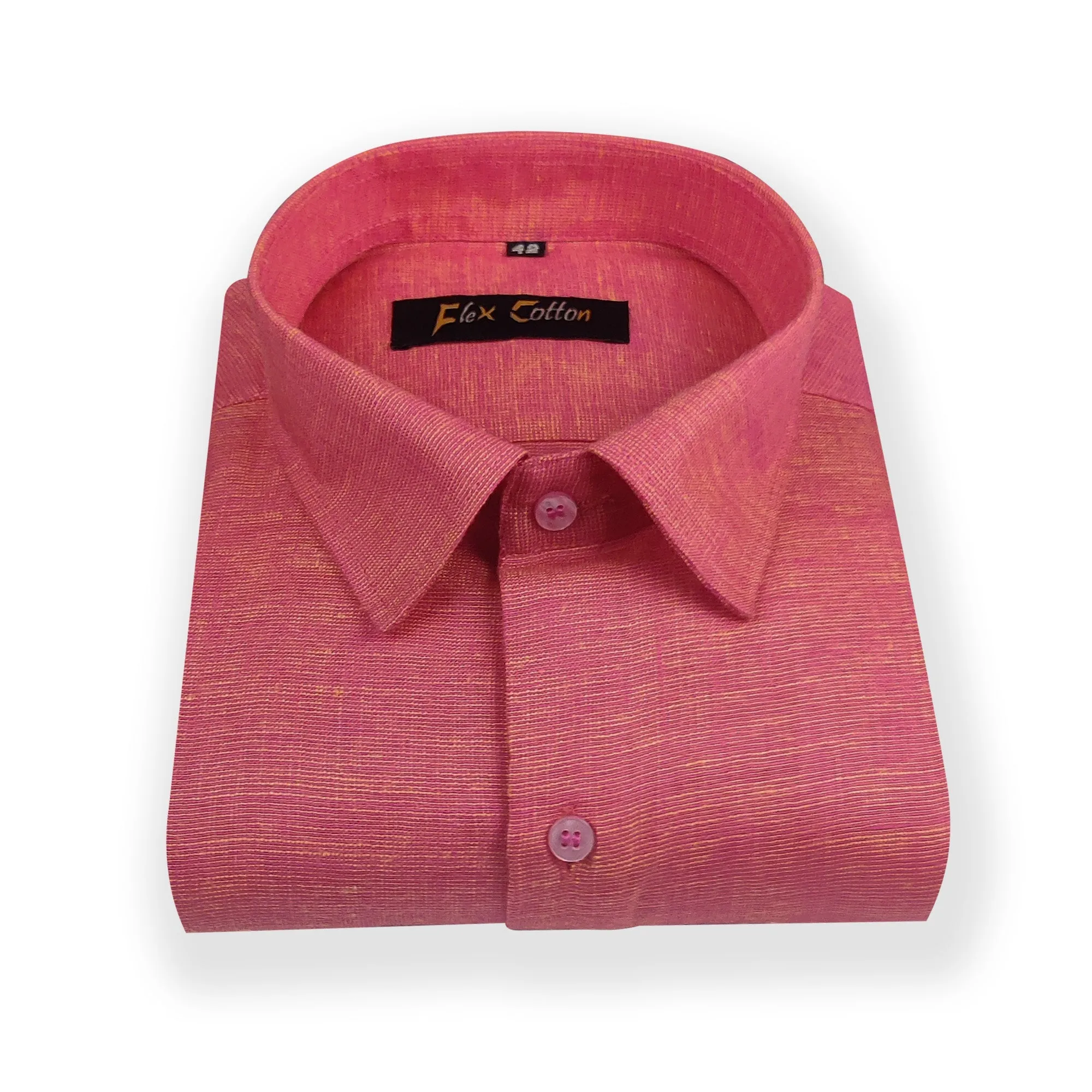 Pink Color Dual Tone Matty Cotton Shirt For Men's