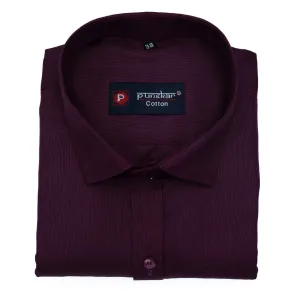 Plum Color Polyester Shirt For Men