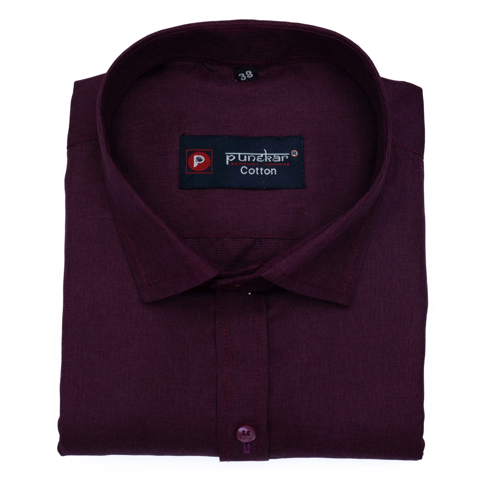 Plum Color Polyester Shirt For Men