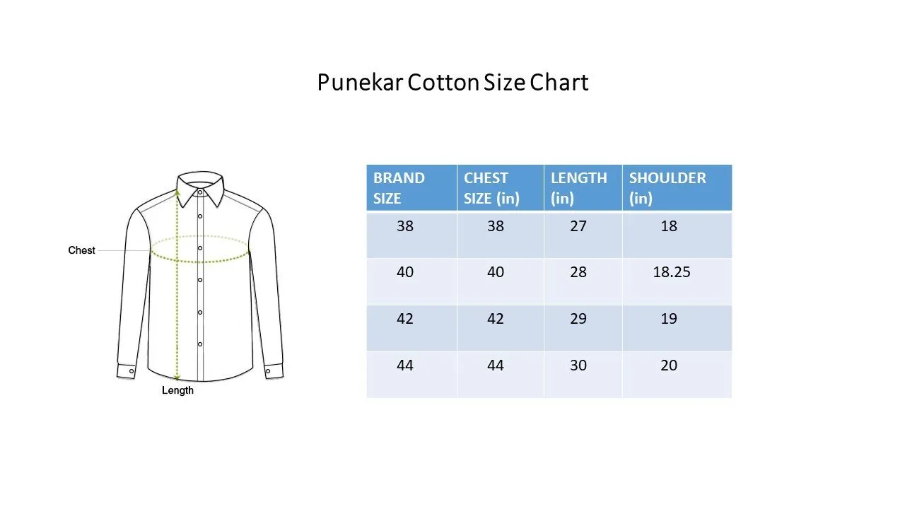 Punekar Cotton Blue Color Cotton Handmade Formal Shirt for Men's.