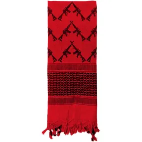 Red - Crossed Rifles Shemagh Tactical Desert Scarf