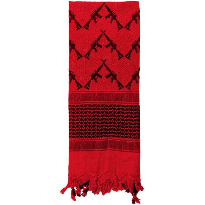 Red - Crossed Rifles Shemagh Tactical Desert Scarf