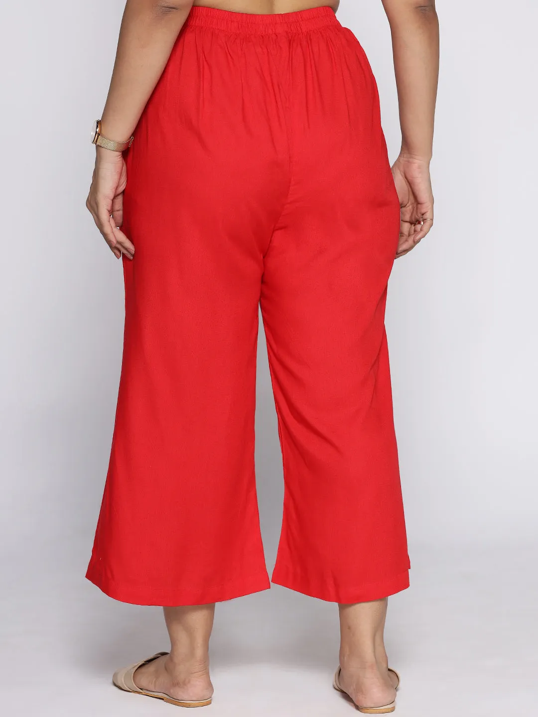 Red Rayon Culottes