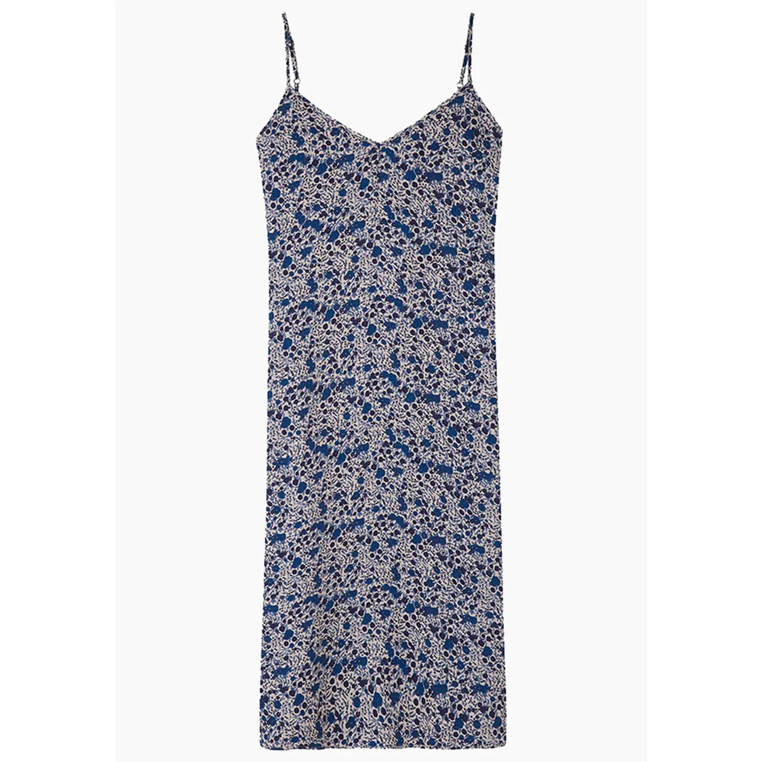 Rosie V-Neck Aster Print Nightie In Blue