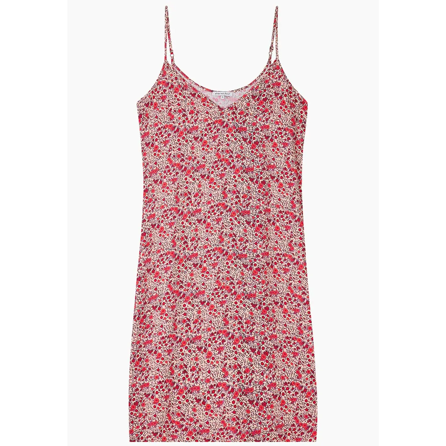 Rosie V-Neck Aster Print Nightie In Pink