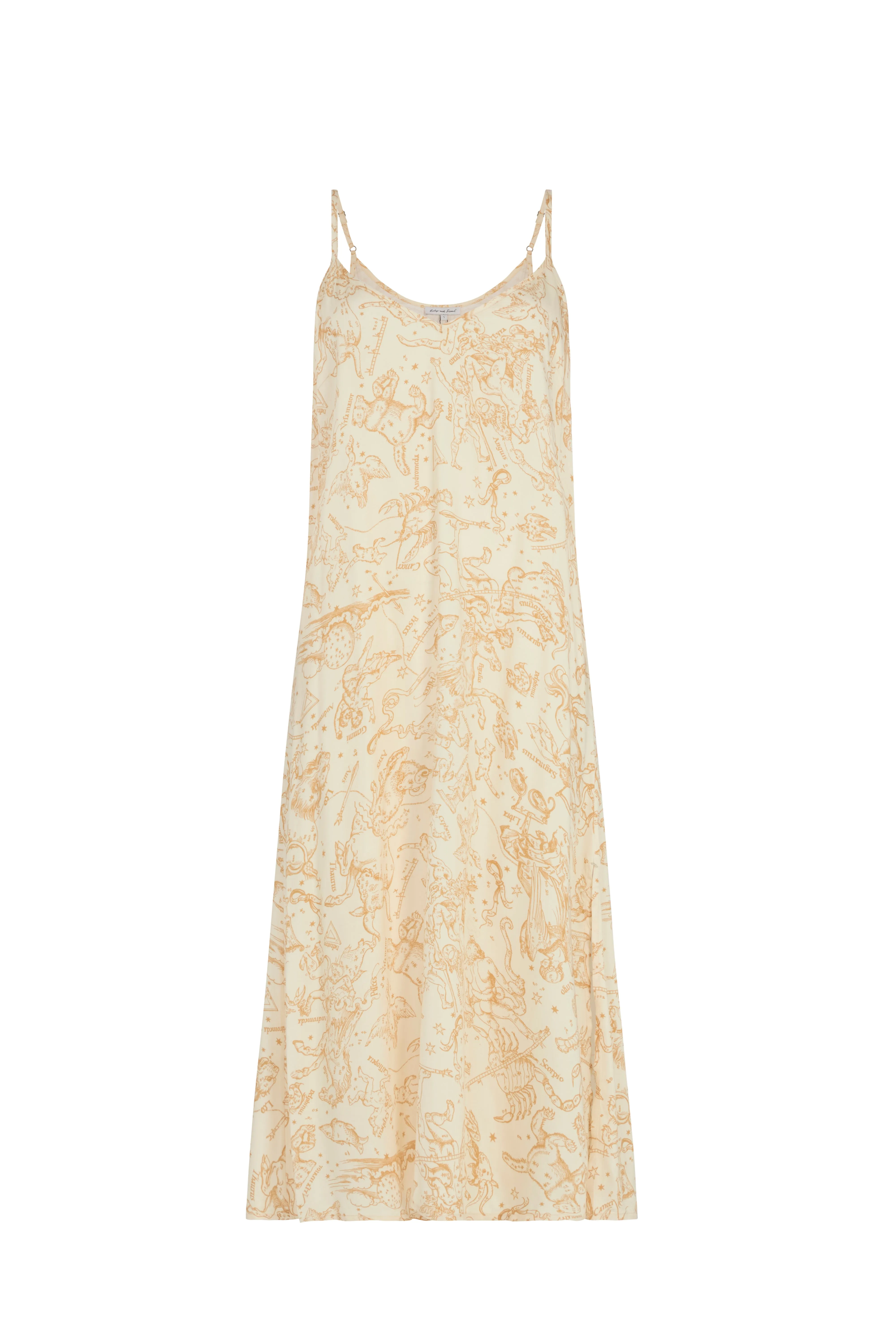 Rosie V-Neck Horoscope Print Nightie In Cream