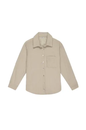 Sherpa Shirt Jacket, Creme