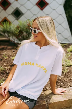 Sigma Kappa PR White Henley