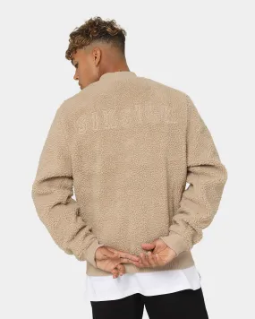 Sik Silk Borg Bomber Jacket Beige