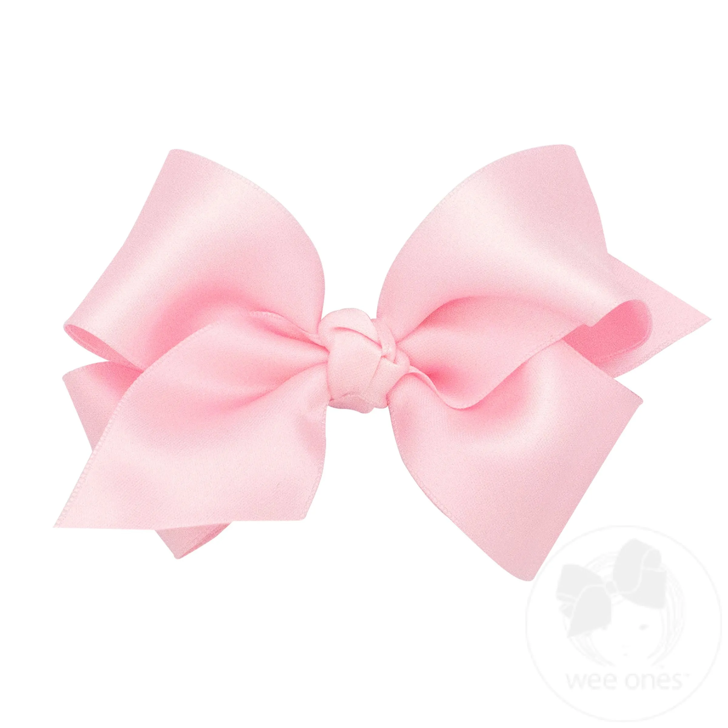 Small French Satin Girls Hair Bow (Knot Wrap)