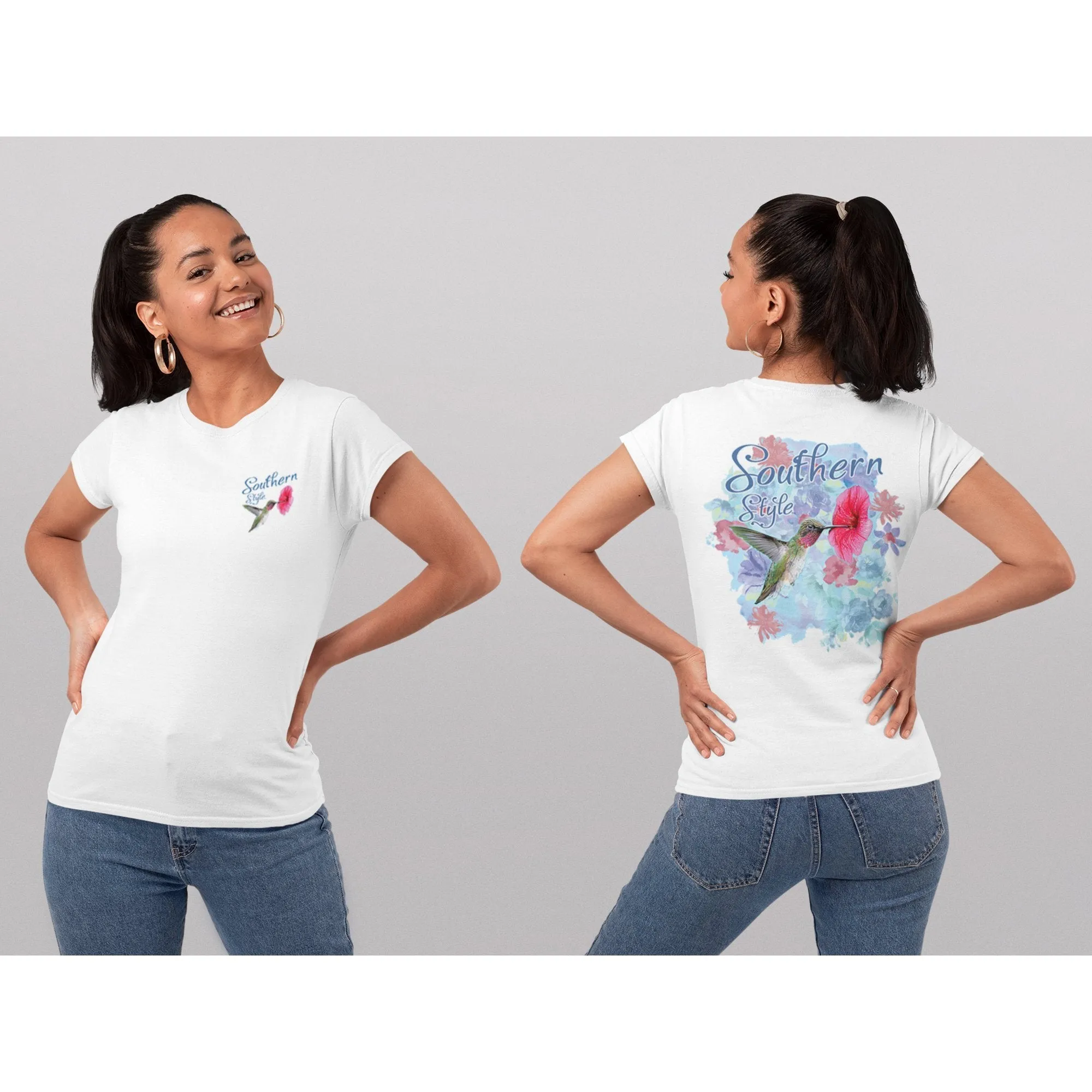 Southern Style - Hummingbird in Flight - Custom T-Shirt