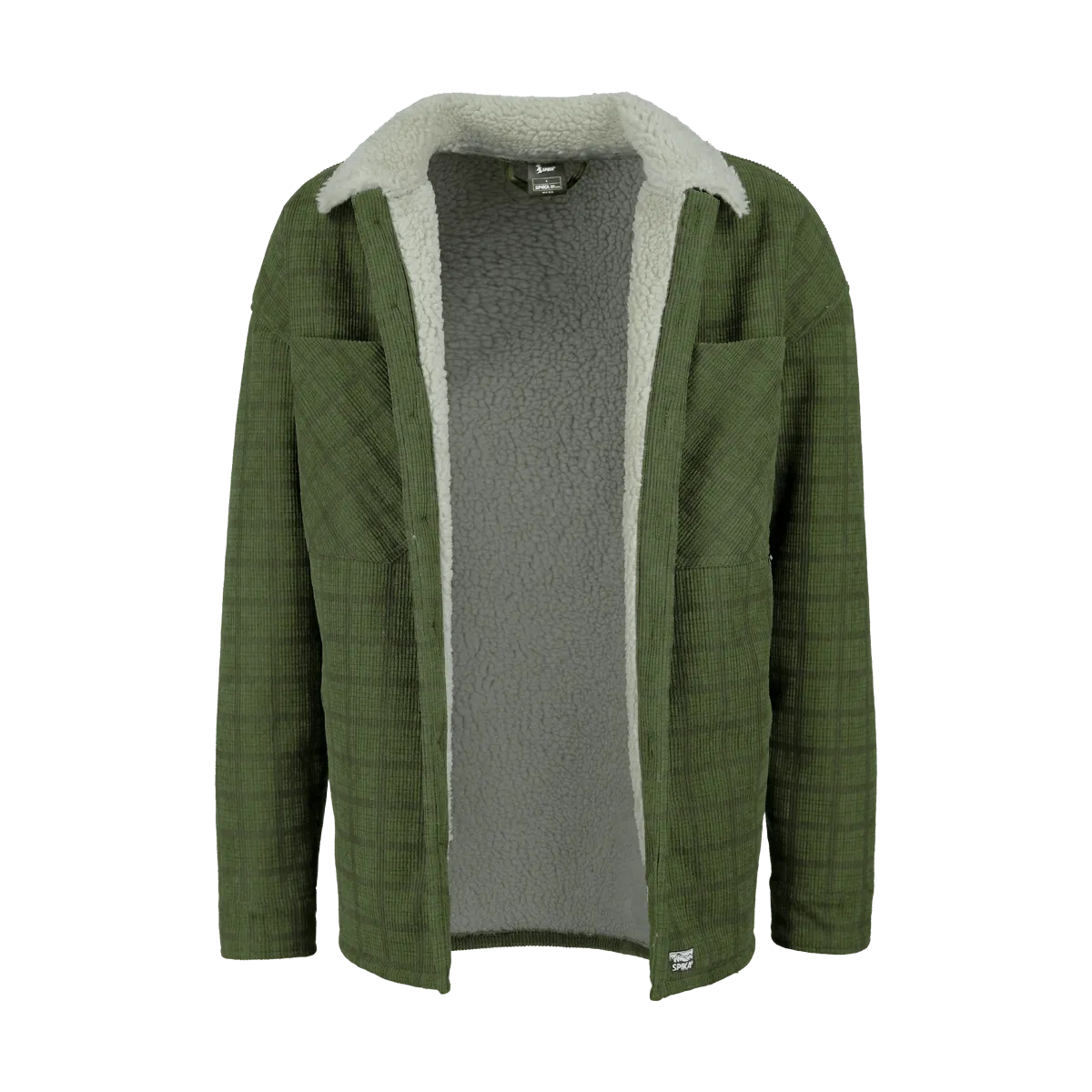 Spika Mens Go Brite Check Sherpa Jacket - Green