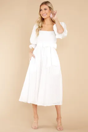 Spreading Love White Eyelet Cotton Midi Dress