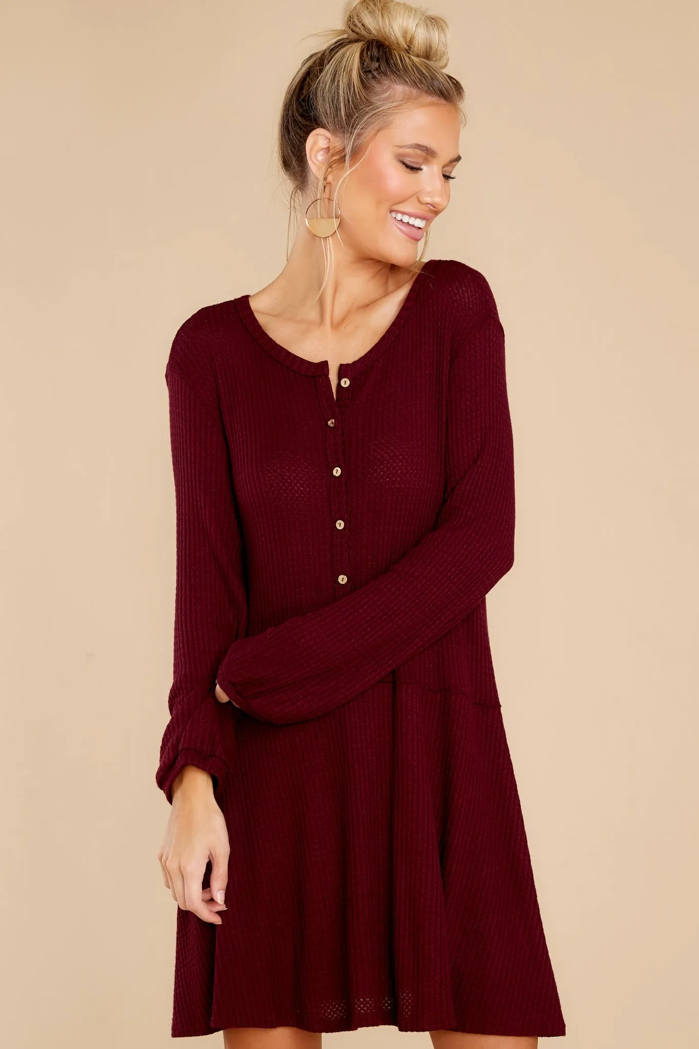 Steal My Time Merlot Dress