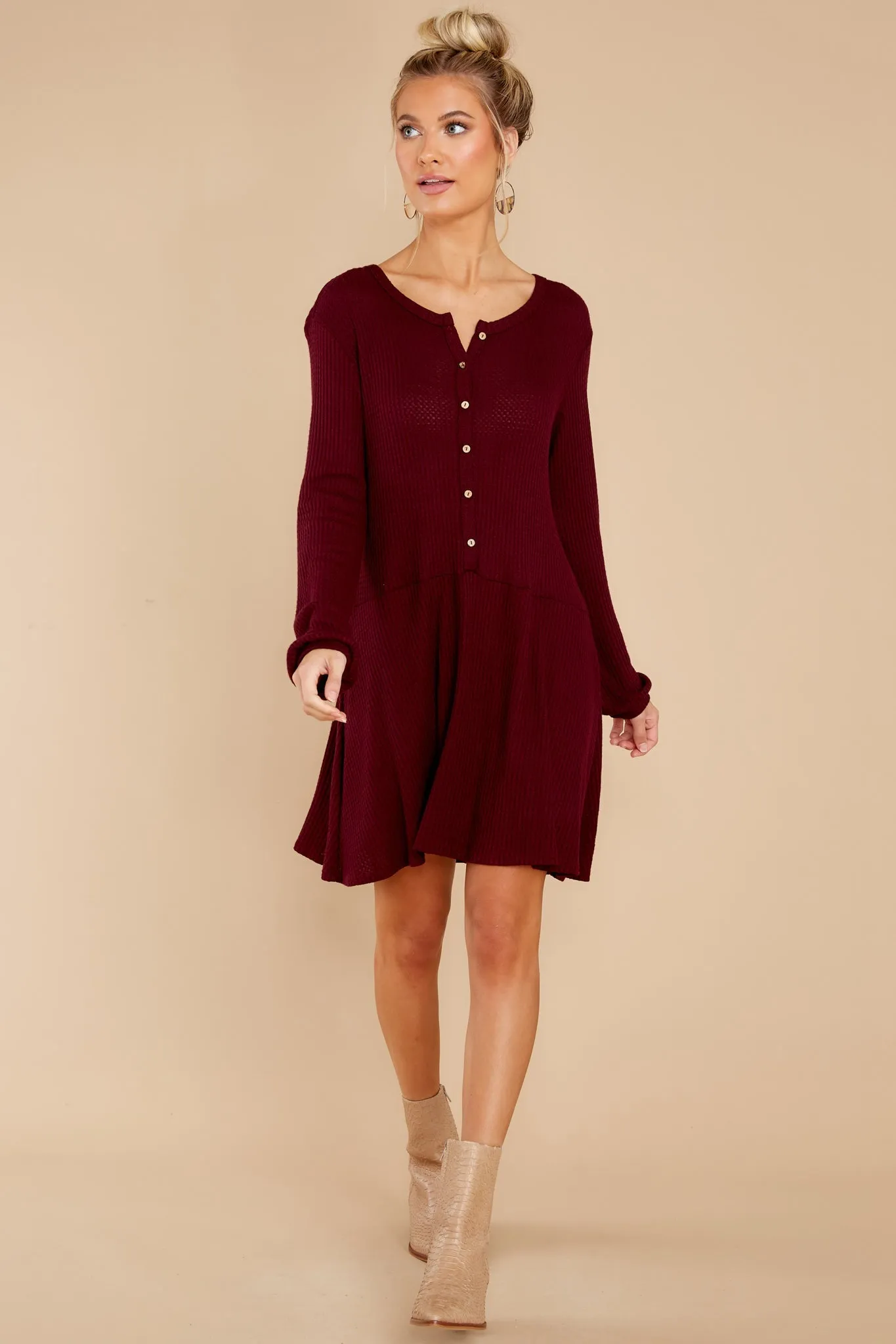 Steal My Time Merlot Dress