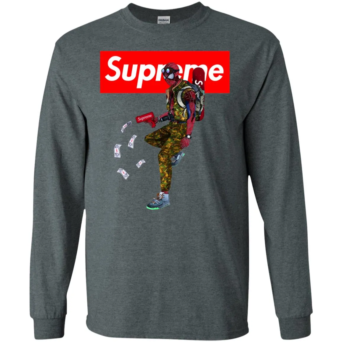 Supreme Spider Man Best T-shirt Men Long Sleeve Shirt