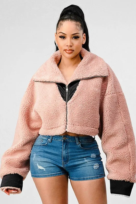 TEEK - OVERSIZED SHERPA WITH CONTRAST JACKET