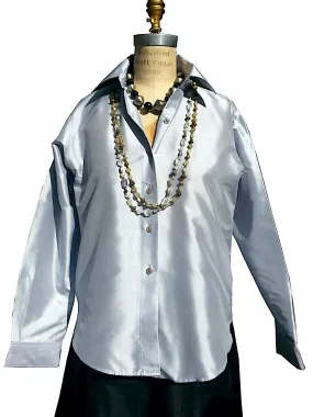 Thai Silk Button Down Shirt Powder Blue