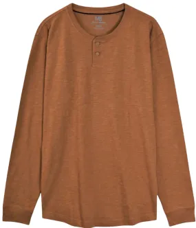 The Essential Copper Long Sleeve Henley Shirt