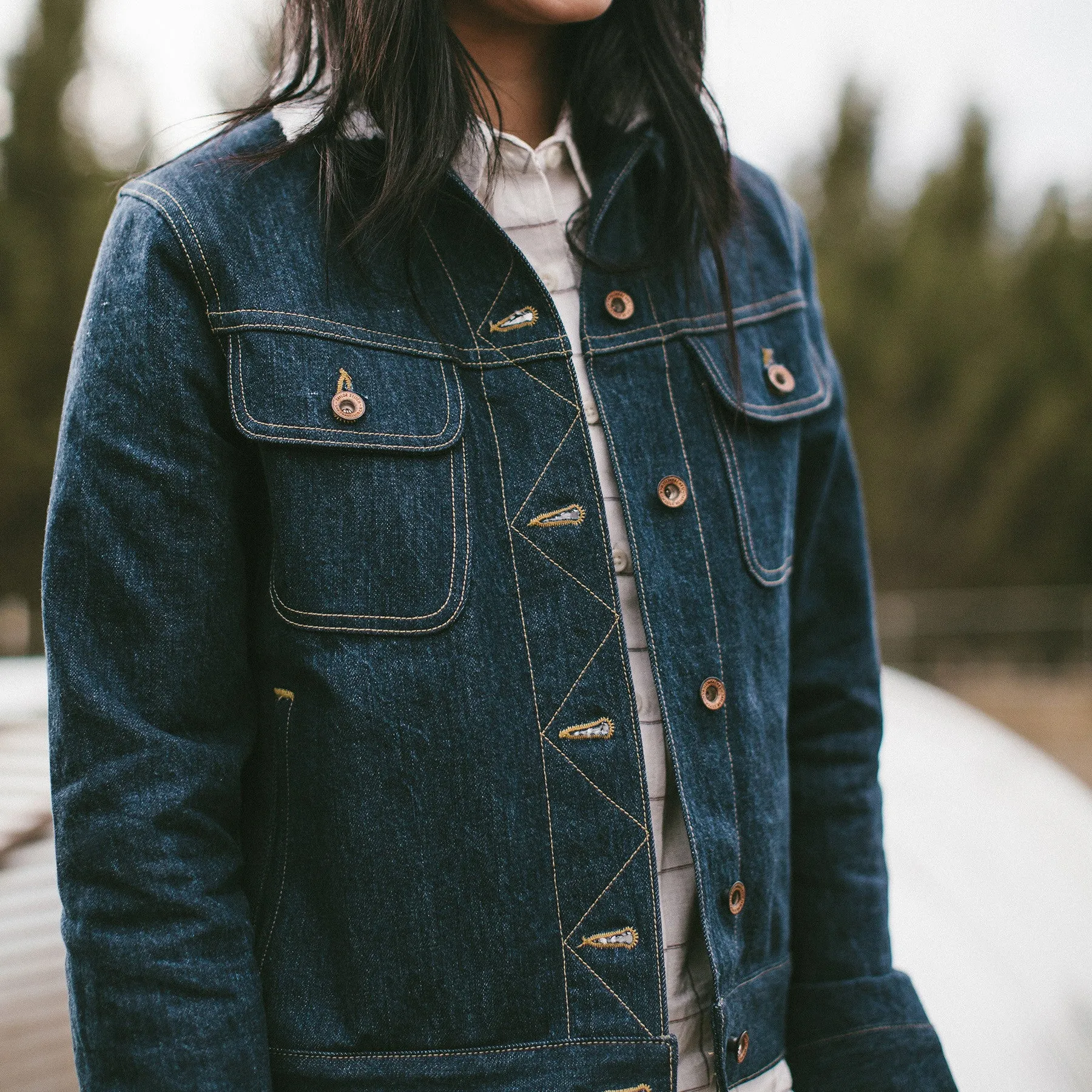 The Pacific Jacket in Sea Washed Selvage Denim